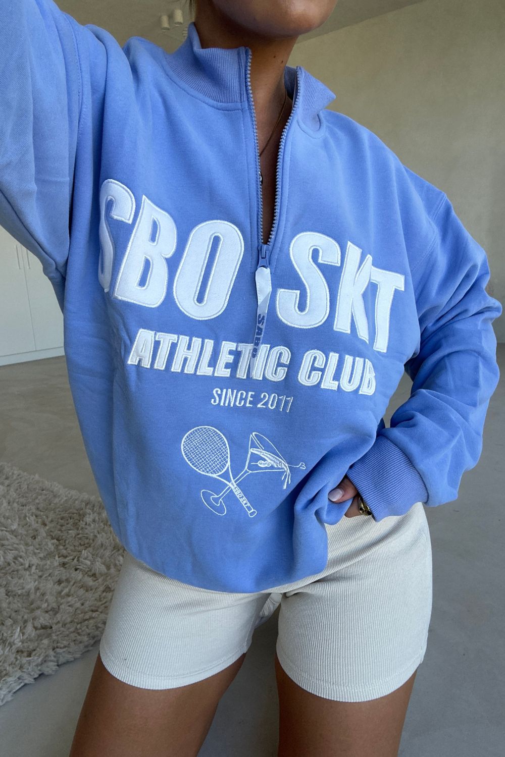 Sky Blue Fleece Oversized Vintage Bleeker Street Sweater