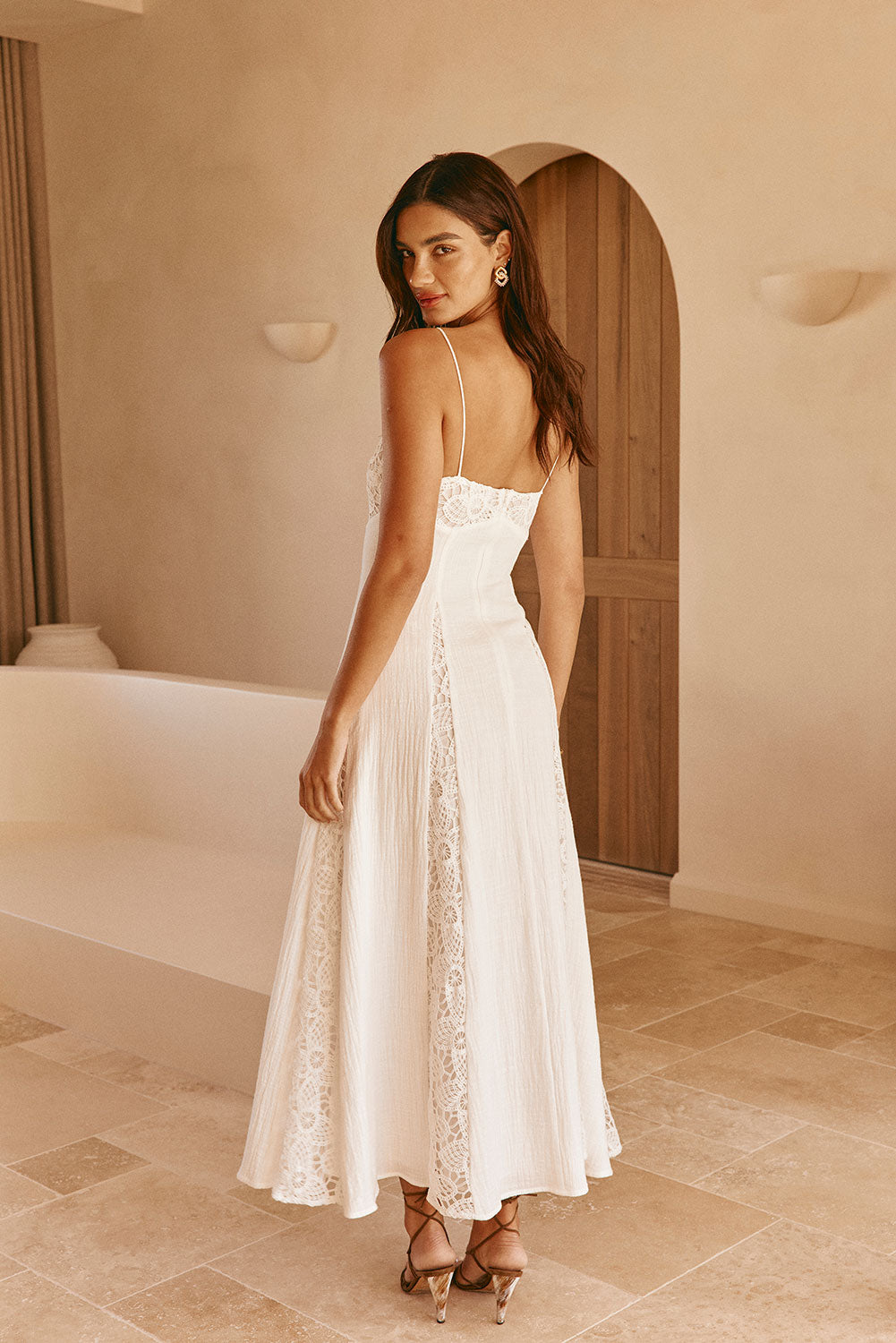 White Lace A-Line Maxi Skye Dress