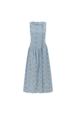Blue Broderie Button Maxi Odessa Dress