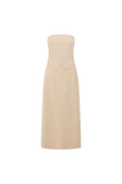 Beige Strapless Maxi Miley Dress