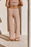 White and Coral Orange Stripe Elastic Billy Pants