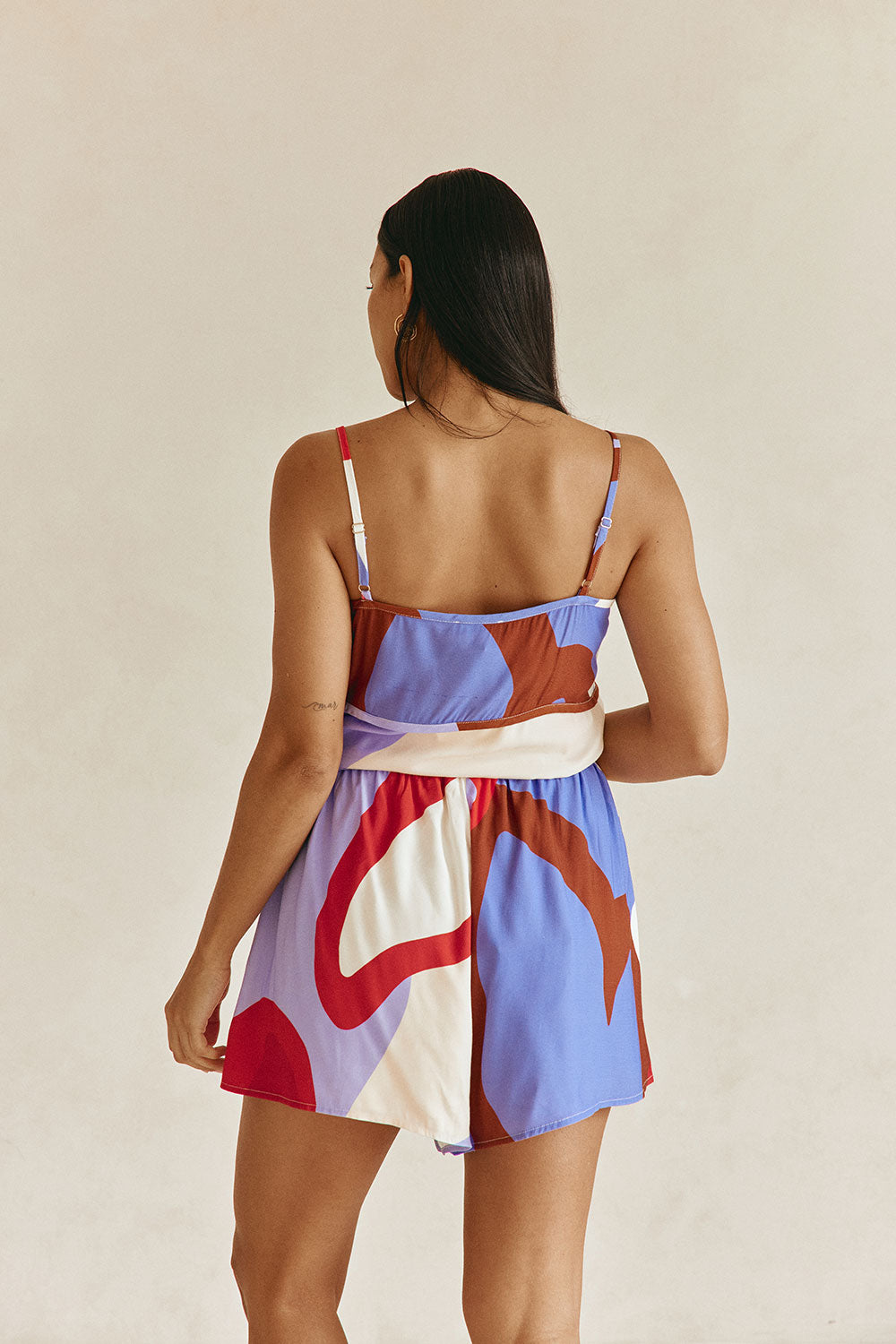 Valley Red Print Elastic Drawstring Vian Shorts
