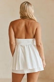 White Cotton Strapless Babydoll Avenue Top