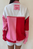 Pink and Red Terry Oversized Vintage Smitten Sweater