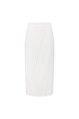 Bridal White Ladder Panel Midi A Line Empire Skirt