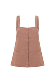 Tan Structured Button Up Raven Top