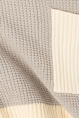 Grey and White Knit V Neck Wrap Chester Sweater