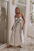 White Strappy Binding Maxi Magnolia Dress