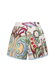 Blue Floral Paradesios Print Belt Cassia Shorts