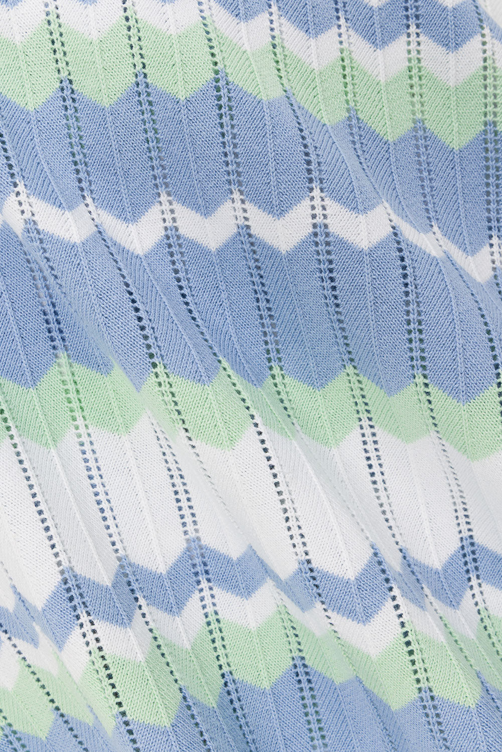 White Blue and Green Stripe Knit Halter Maxi Bexley Dress