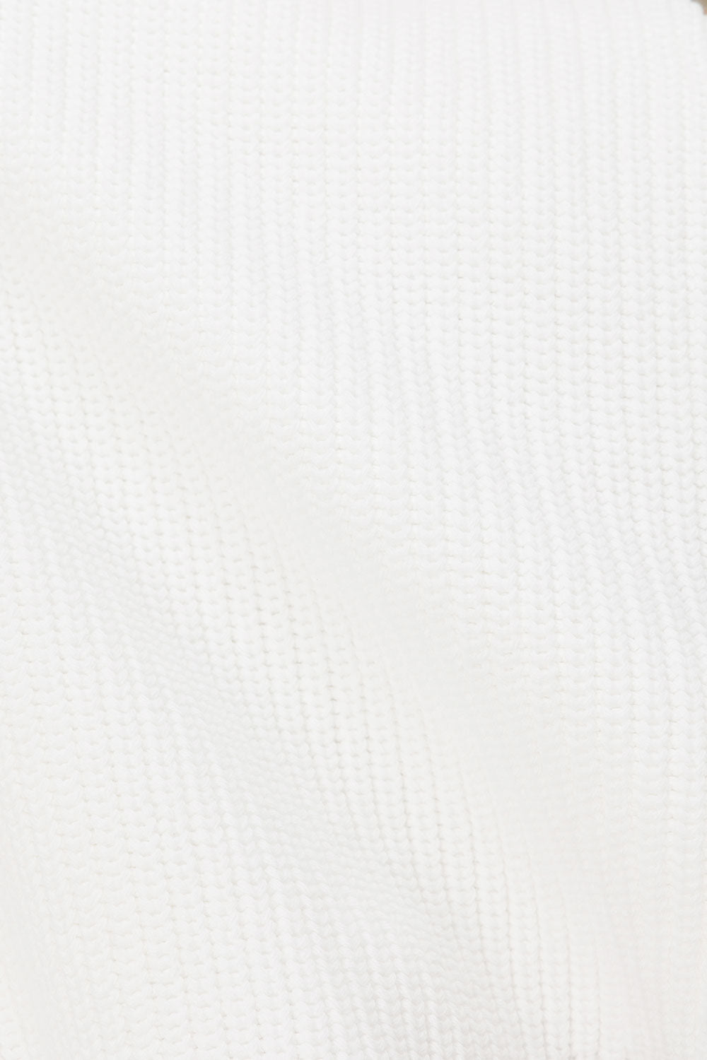 Cream Ribbed Drawstring Indigo Top
