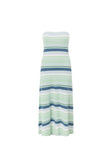 Green and White Stripe Strapless Maxi Anya Dress