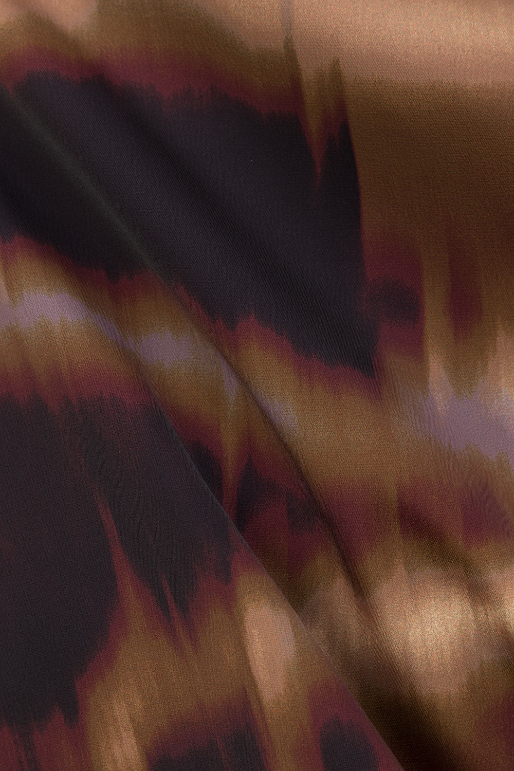 Brown Mirage Bloom Print Satin Mini Wrap Haven Dress