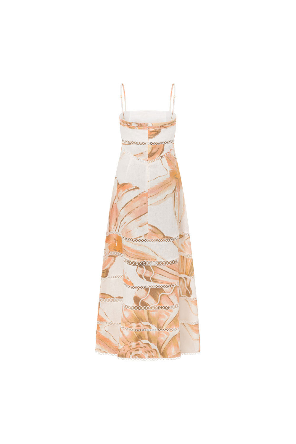Brown La Spiaggia Print Lace Strappy Maxi Daje Dress