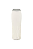 White Woven Ribbed Maxi Silla Skirt