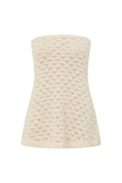 Cream Crochet Knit Strapless Lonline Ophelia Top