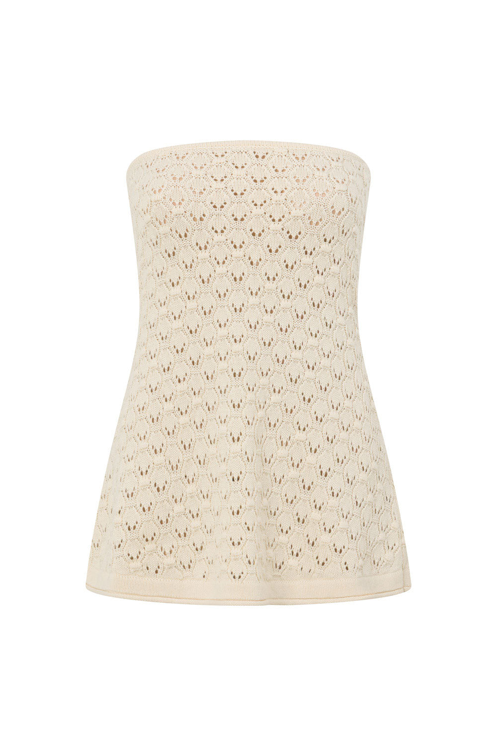 Cream Crochet Knit Strapless Lonline Ophelia Top