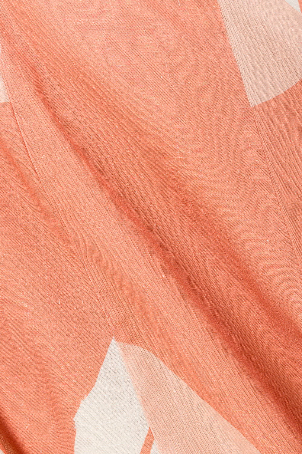 Peach Solanto Print Strappy Maxi Seme Dress