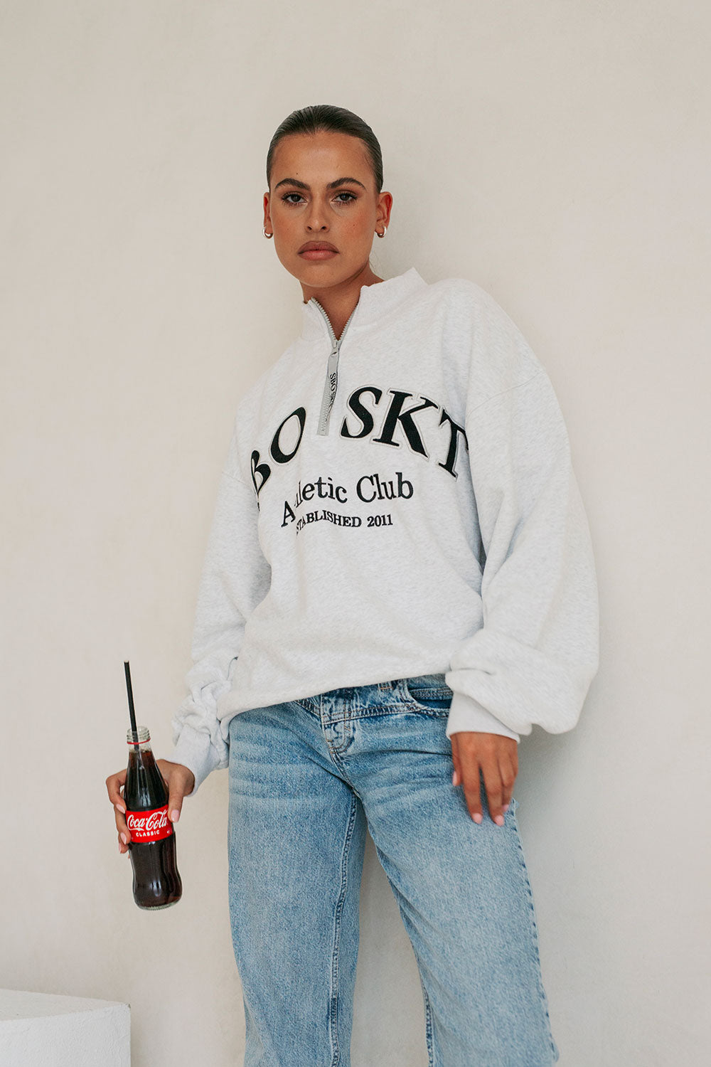 Grey Fleece Oversized Vintage SBO SKT Ballina Sweater 