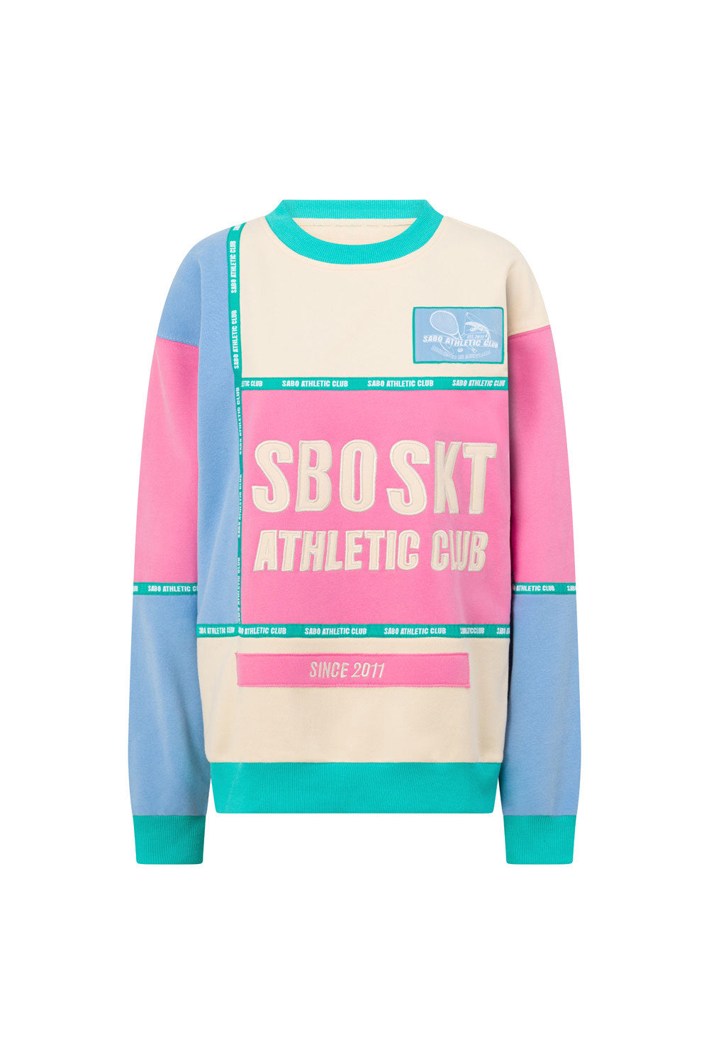 Pink and Cream Pastel Oversized Vintage Royal Mile Sweater