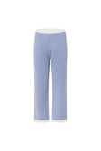 Blue and White Stripe Woven Wide Leg Billy Pants