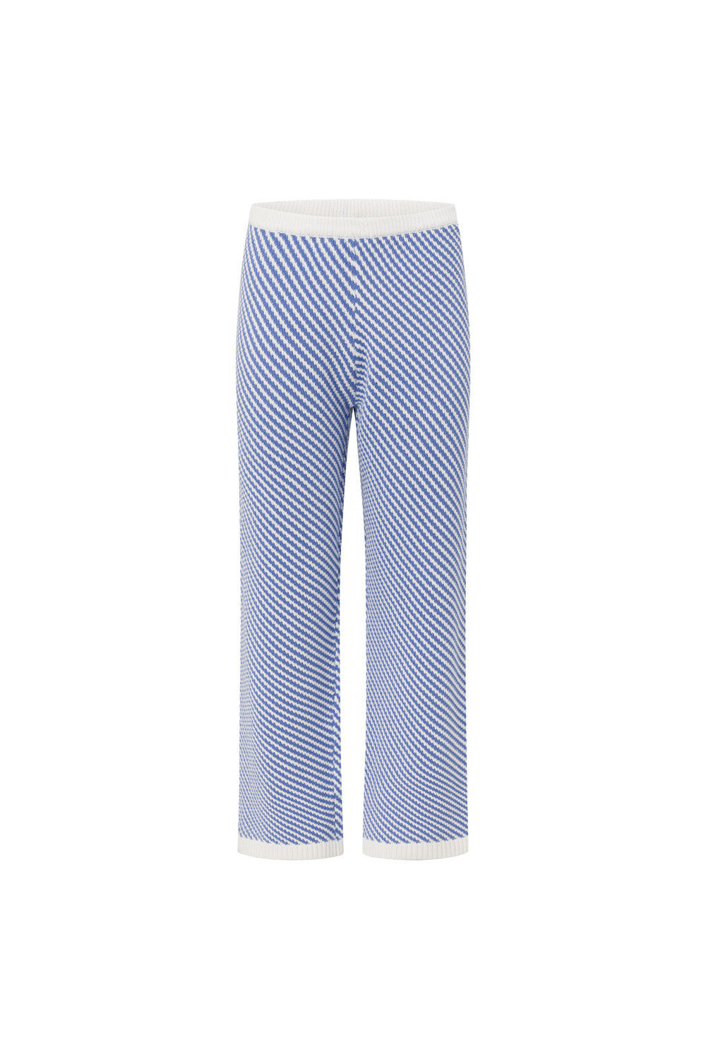 Blue and White Stripe Woven Wide Leg Billy Pants