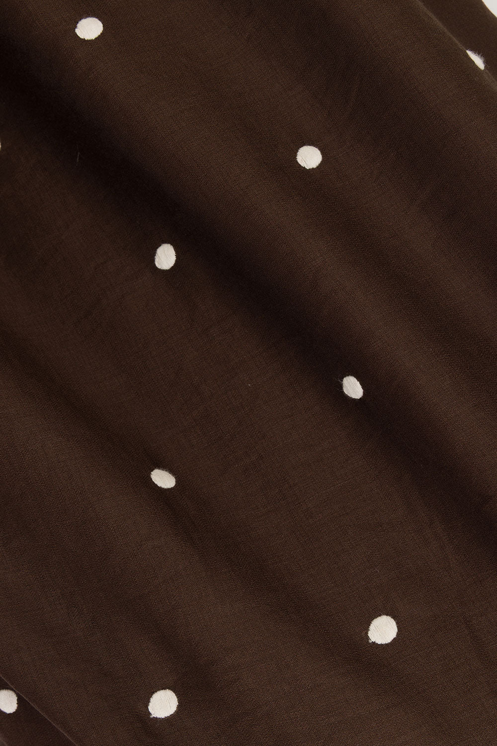 Chocolate Speck Polka Dot Halter Backless Adira Playsuit