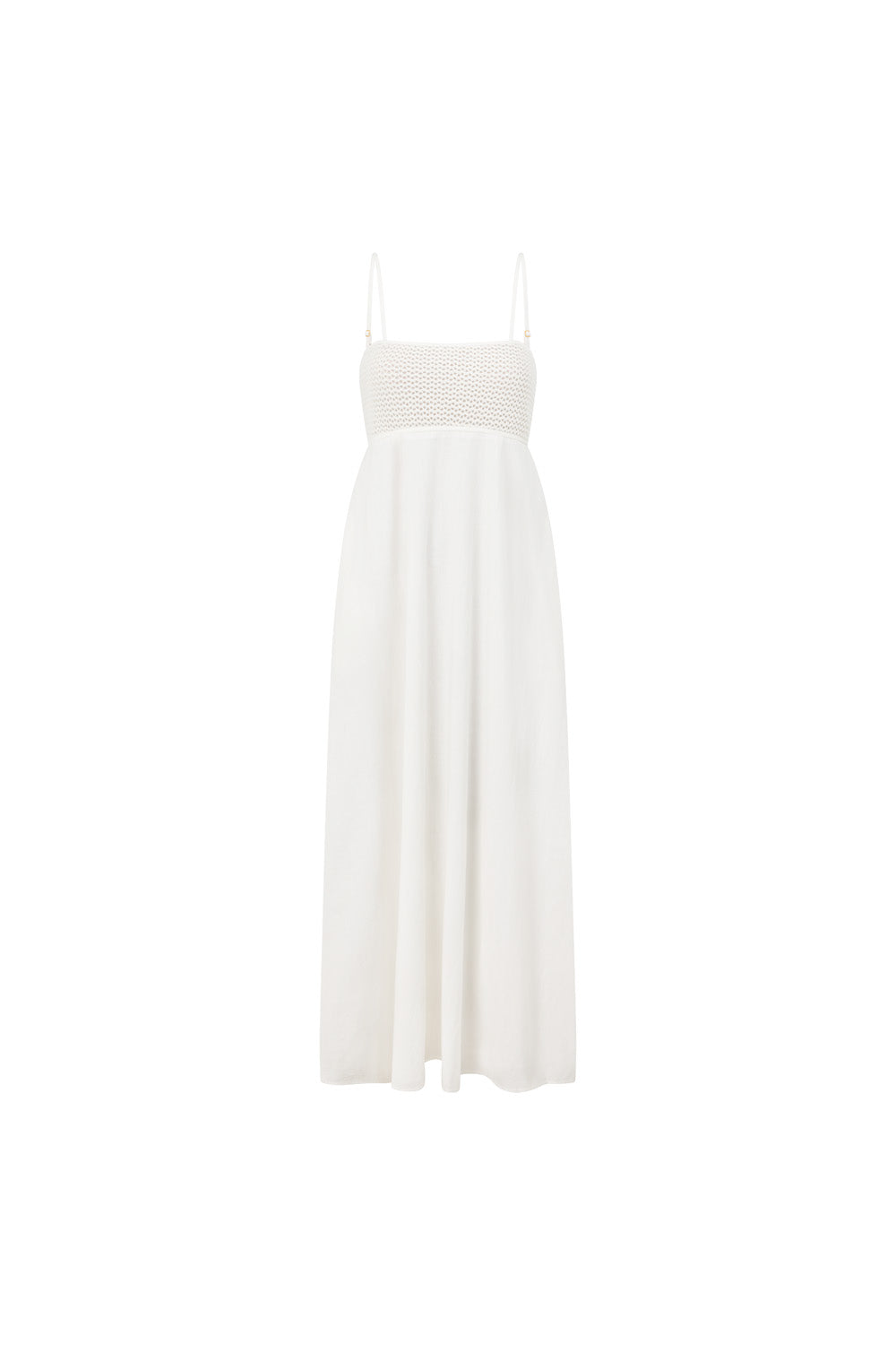 White Strappy Babydoll Maxi Mersy Dress