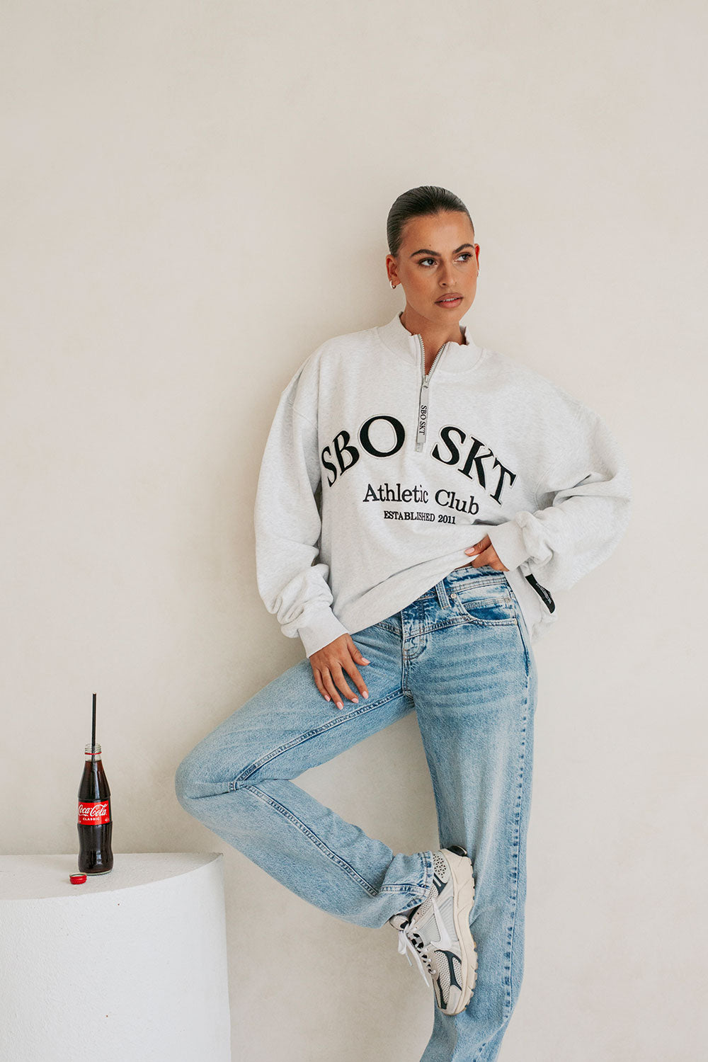 Grey Fleece Oversized Vintage SBO SKT Ballina Sweater 