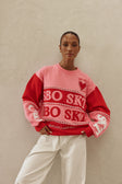 Pink and Red Terry Oversized Vintage Adora Sweater
