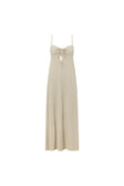 Sage Green Waffle Sweetheart Backless Maxi Dua Dress