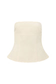 Cream Strapless Panelled Zhara Top