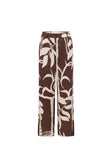 Brown and Cream Painted Tiles Print Presley Pants