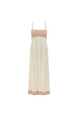 Cream Wavy Cotton Knit Maxi Cielo Dress