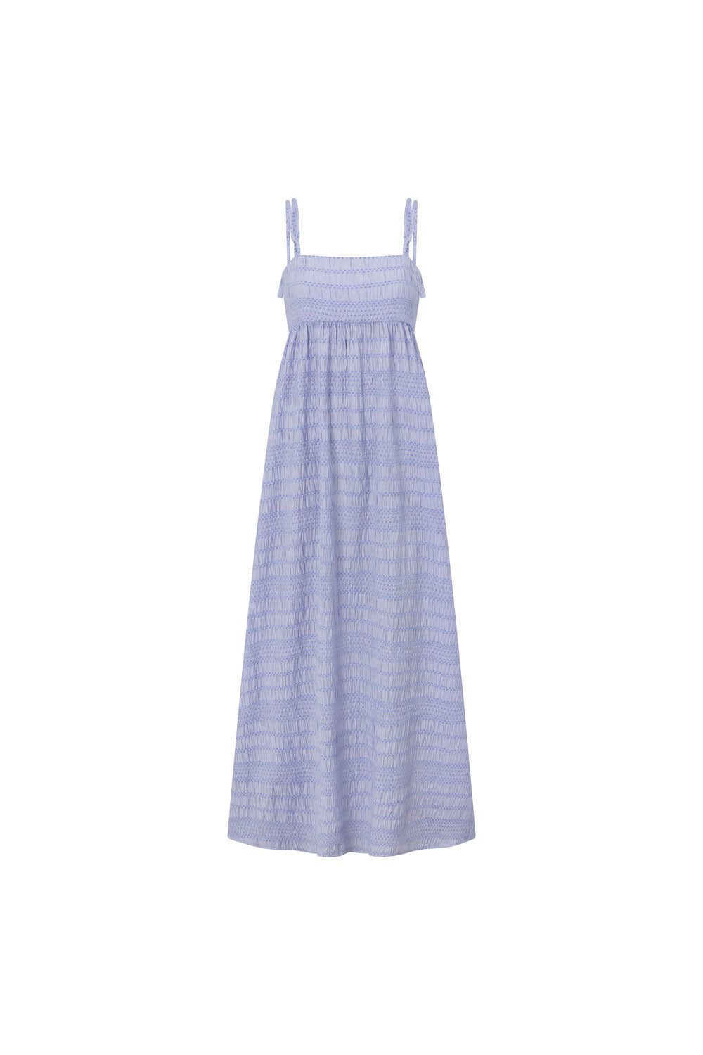 Blue Strappy Gathered Empire Maxi Cataleya Dress