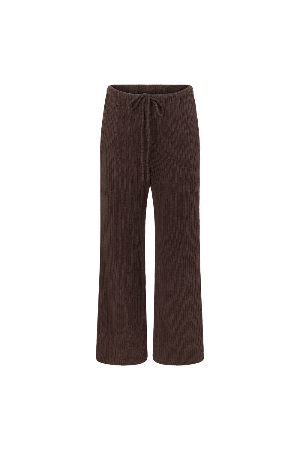 Chocolate Brown Elastic Front Tie Tarika Pants
