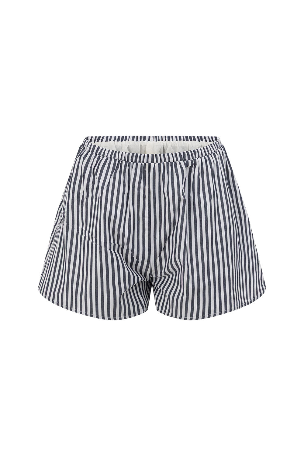 Black and White Stripe Elastic Dalia Shorts