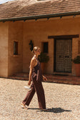 Chocolate Brown Elastic Drawstring Elara Pants
