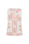 Pink Petal Patch Print Button Up Riko Top