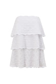 White Ruffle Knit Strapless Mini Arizona Dress
