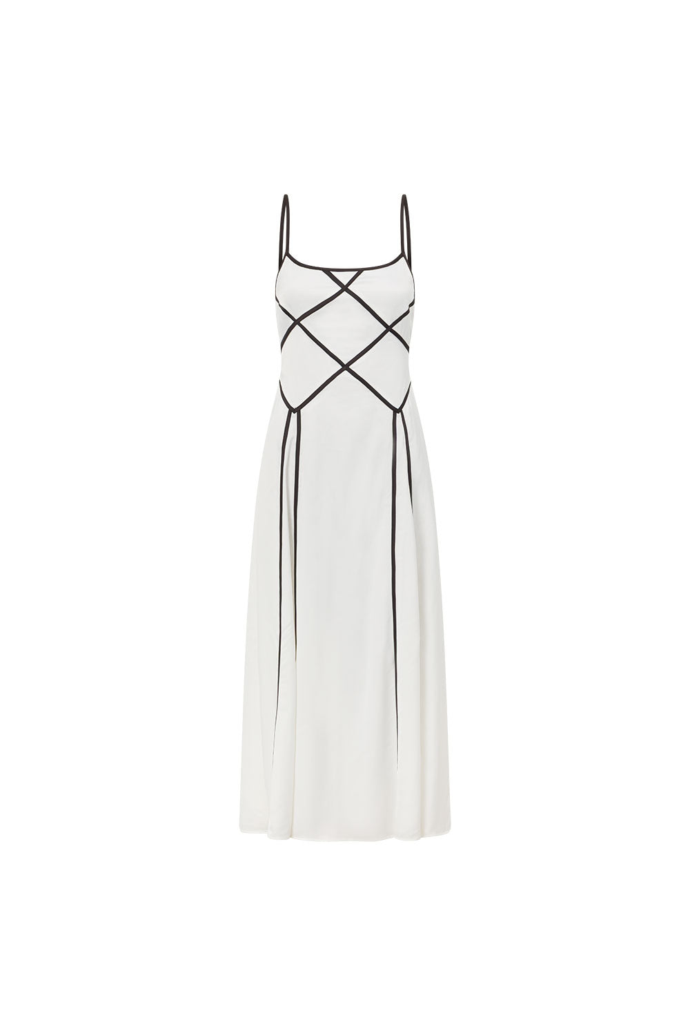 White Strappy Binding Maxi Magnolia Dress