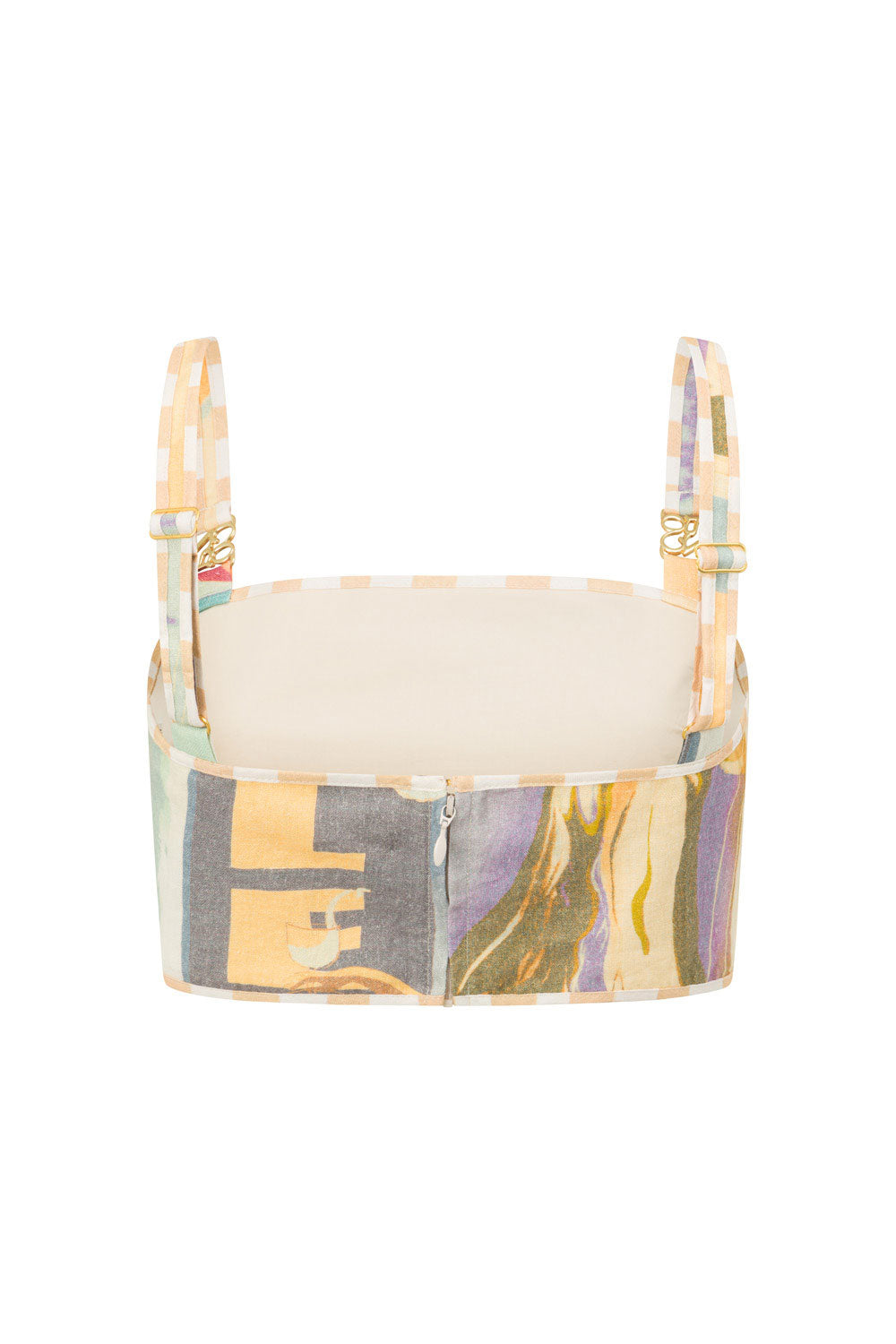 Portofino Thick Strap Buckle Crop Top - Fiorire Acqua, Green, Purple