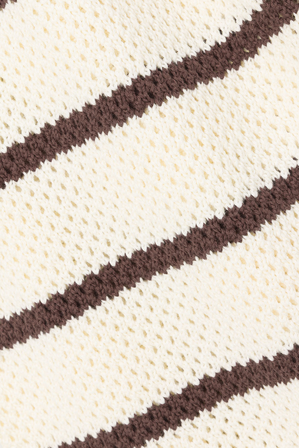 Mia Elasticated Pants - Cream, Brown stripe