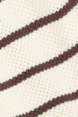 Mia Elasticated Pants - Cream, Brown stripe