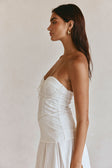 White Strapless Tie Bustier Viviana Top