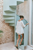 Novalie Flounce Button Top - White