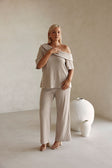 Stone Grey One Shoulder Tarika Top