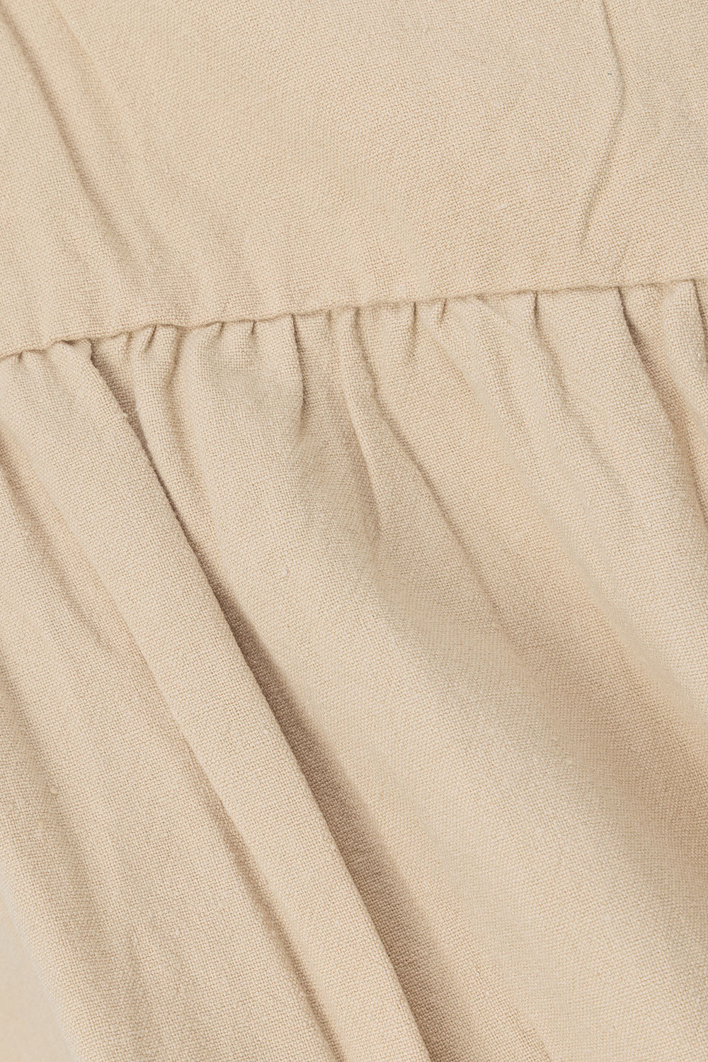 Beige Short Sleeve Button Up Collar Luna Top