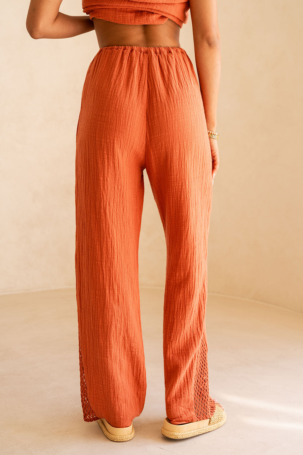 Blood Orange Elastic Drawstring Dita Pants