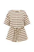 SAMPLE-Juniper Playsuit - Brown Stripe